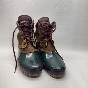 VTG Woodstock Shasta Brown Suede Thermolite Duck Ankle Boots 8‎